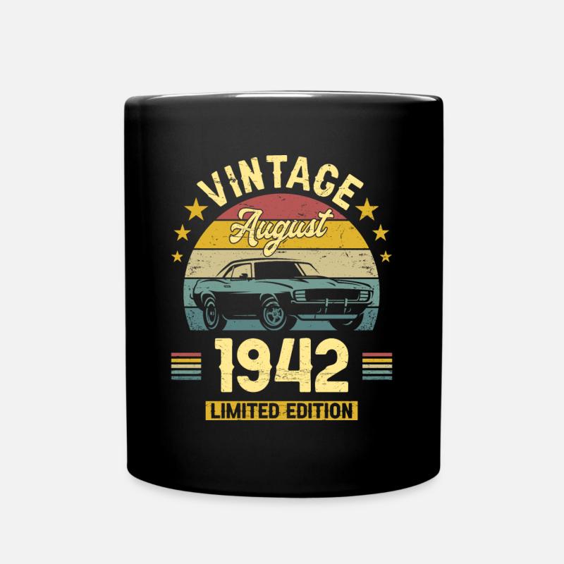 Vintage Août 1942 80 Ans Anniversaire - Mug uni - noir