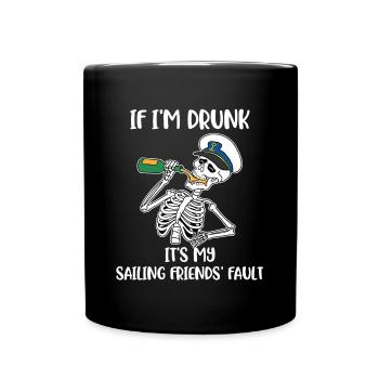 Si je suis ivre, c’est my sailing friends sailing gift - Mug uni - noir - Devant