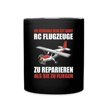 Modellflieger Rc Modellflugzeug Modellfliegen - Tasse einfarbig - Schwarz - Vorne