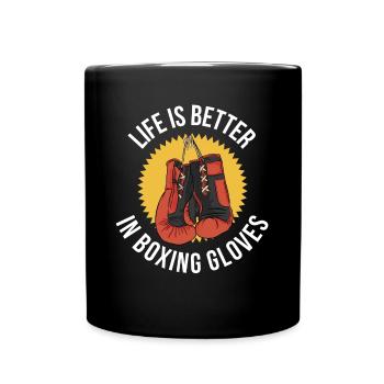 La vie est meilleure dans les gants de boxe Kickboxing Gift - Mug uni - noir - Devant