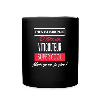 pas si simple VITICULTEUR - Mug uni - noir - Devant