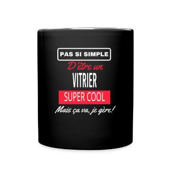 pas si simple VITRIER - Mug uni - noir - Devant