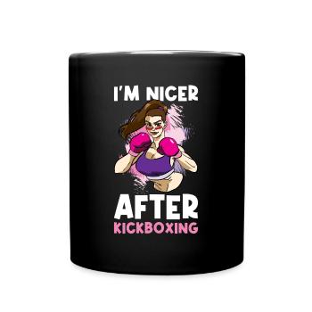 Dans le plus agréable après kickboxing Kickboxing Cadeau - Mug uni - noir - Devant