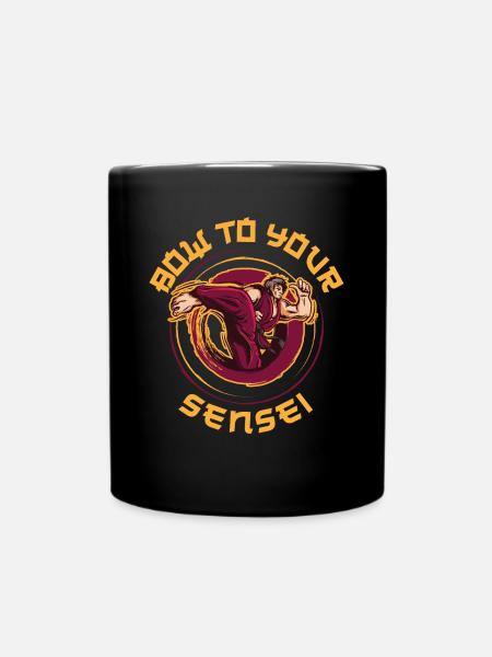 Inclinez-vous devant votre cadeau de karaté Sensei - Mug uni - noir
