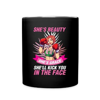 Shell kick you in the face kickboxing cadeau - Mug uni - noir - Devant