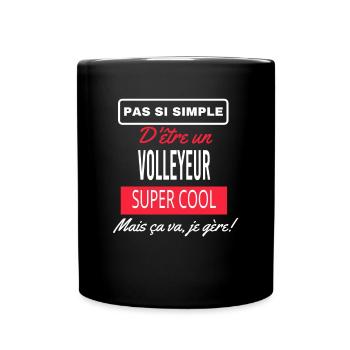 pas si simple VOLLEYEUR - Mug uni - noir - Devant