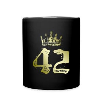 42 Couronne numérique - Mug uni - noir - Devant