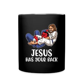 Jesus Has Your Back BJJ Jiu Jitsu Geschenk - Tasse einfarbig - Schwarz - Vorne