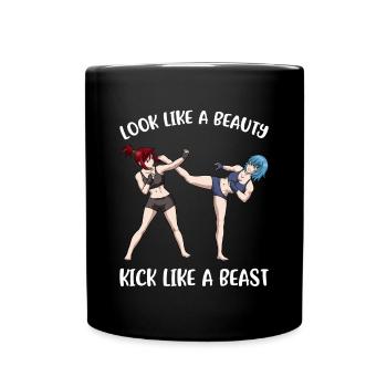 Kick Like A Beast Kickboxing Cadeau - Mug uni - noir - Devant