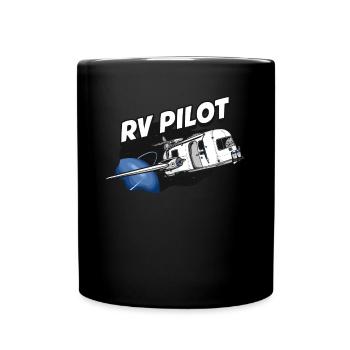RV Pilot Wohnmobil Geschenk - Tasse einfarbig - Schwarz - Vorne