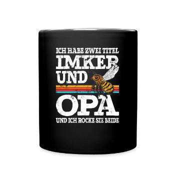 Ich Habe Zwei Titel Imker Und Opa - Tasse einfarbig - Schwarz - Vorne