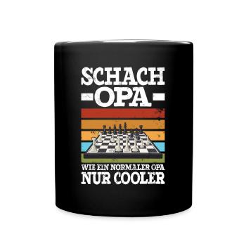 Schach Opa Wie Ein Normaler Opa Nur Cooler - Tasse einfarbig - Schwarz - Vorne