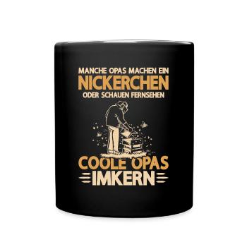 Imker Bienenzüchter Opa - Tasse einfarbig - Schwarz - Vorne