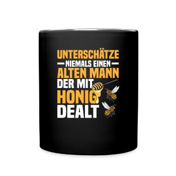 Imker Bienenzüchter Opa Rentner - Tasse einfarbig - Schwarz - Vorne