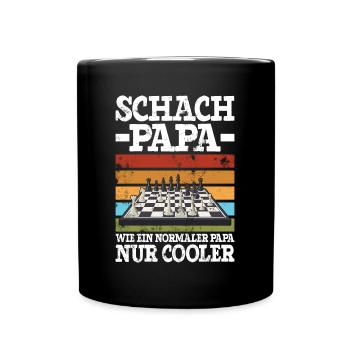 Schach Papa Wie Ein Normaler Papa Nur Cooler - Tasse einfarbig - Schwarz - Vorne