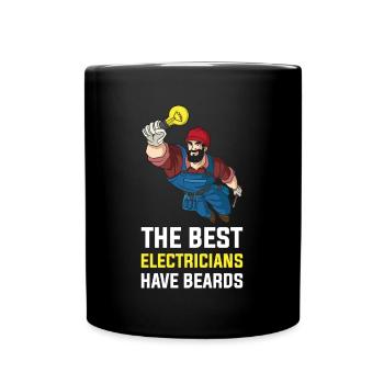 Electricians Have Beard's Electrician Gift - Full Colour Mug - black - Front