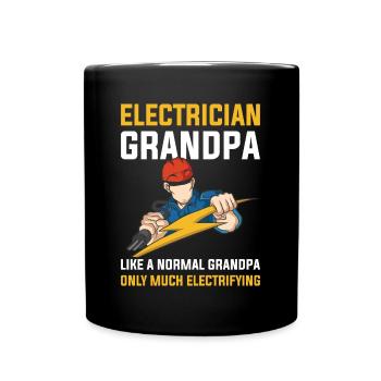 Electrician Grandpa Electrician Gift - Full Colour Mug - black - Front