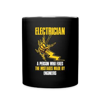 Electrician Definition Electrician Gift - Full Colour Mug - black - Front