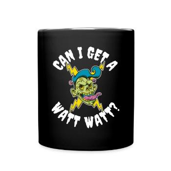 Can I Get A Watt Watt Electrician Gift - Full Colour Mug - black - Front