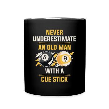 Old Man With A Cue Stick Billard Geschenk - Tasse einfarbig - Schwarz - Vorne