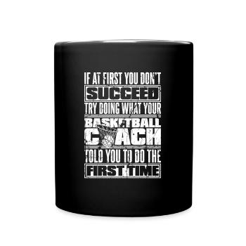 Basketballtrainer Basketball Trainer Coach - Tasse einfarbig - Schwarz - Vorne