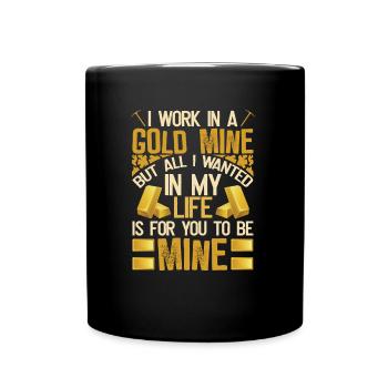 Mine d’or minière - Mug uni - noir - Devant