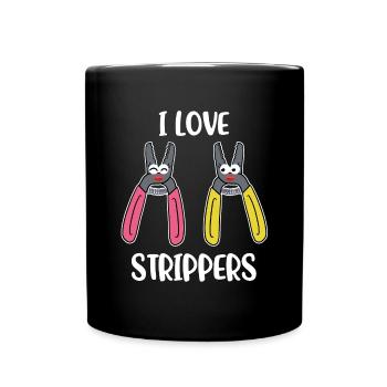 J’aime les strip-teaseuses Electrician Gift - Mug uni - noir - Devant