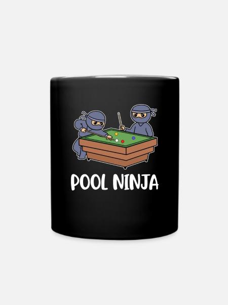 Pool Ninja Billiards Gift - Full Colour Mug - black