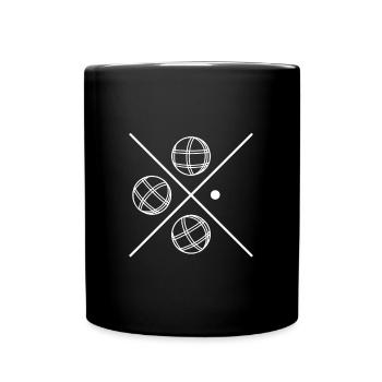 Boule Spiel Boccia Pentaque Logo Boccia Verein - Tasse einfarbig - Schwarz - Vorne