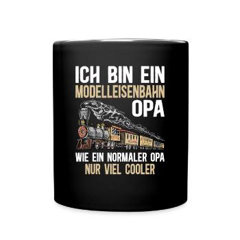 Ich Bin Ein Modelleisenbahn Opa - Tasse einfarbig - Schwarz - Vorne