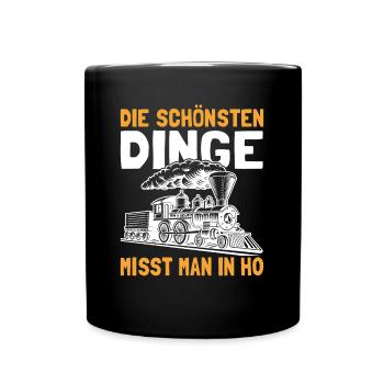Modelleisenbahner Modellbahn Eisenbahn Modellbauer - Tasse einfarbig - Schwarz - Vorne