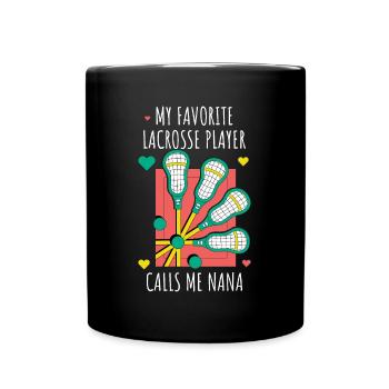 Lacrosse Nana Lacrosse Gift - Full Colour Mug - black - Front