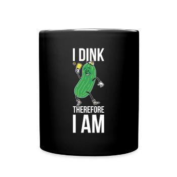 Je dink donc je suis pickleball cadeau - Mug uni - noir - Devant
