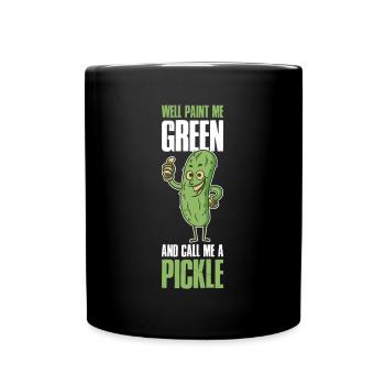 Well Paint Me Green Cucumber Gift - Full Colour Mug - black - Front