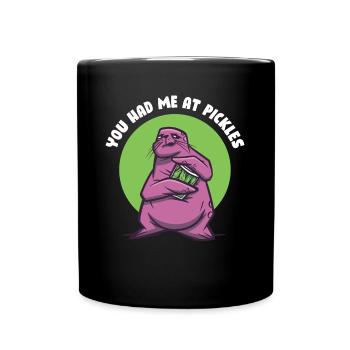 You Had Me At Pickles Cucumber Gift - Full Colour Mug - black - Front