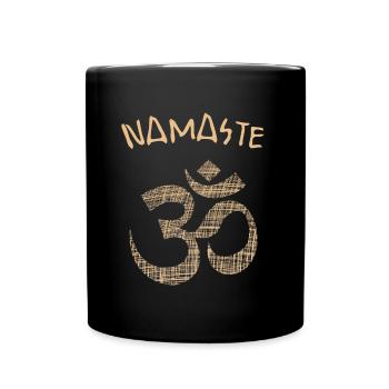 Yogi Namaste - Tasse einfarbig - Schwarz - Vorne