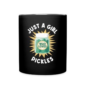 Just A Girl Who Loves Pickles Cucumber Gift - Full Colour Mug - black - Front