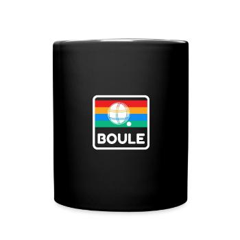 Boule Retro Design 80s 70s Vintage Boccia Spieler - Tasse einfarbig - Schwarz - Vorne