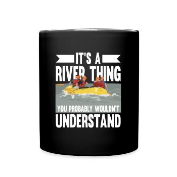 Rafting White Water Canoe Kayak - Full Colour Mug - black - Front
