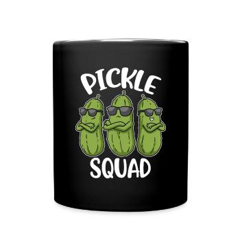 Pickle Squad Cucumber Gift - Full Colour Mug - black - Front