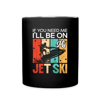 JetSki Water Sports Holiday Summer Cool Gift - Full Colour Mug - black - Front