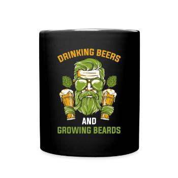 Boire des bières et faire pousser des barbes Cadeau de barbe - Mug uni - noir - Devant
