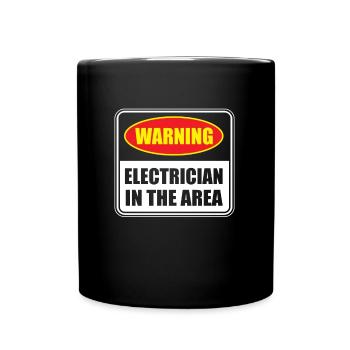 Electrician Electrical Engineer Electronics Technician - Full Colour Mug - black - Front