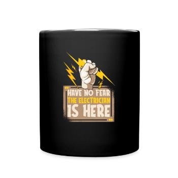Electrician Electrical Engineer Electronics Technician - Full Colour Mug - black - Front
