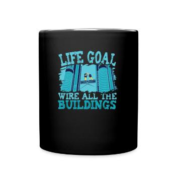 Electrician Electrical Engineer Electronics Technician - Full Colour Mug - black - Front