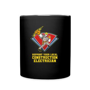 Electrician Electrical Engineer Electronics Technician - Full Colour Mug - black - Front