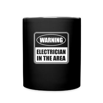 Electrician Electrical Engineer Electronics Technician - Full Colour Mug - black - Front
