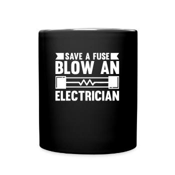 Electrician Electrical Engineer Electronics Technician - Full Colour Mug - black - Front