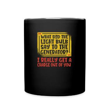 Electrician Electrical Engineer Electronics Technician - Full Colour Mug - black - Front