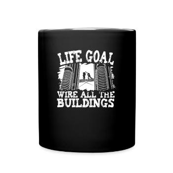 Electrician Electrical Engineer Electronics Technician - Full Colour Mug - black - Front
